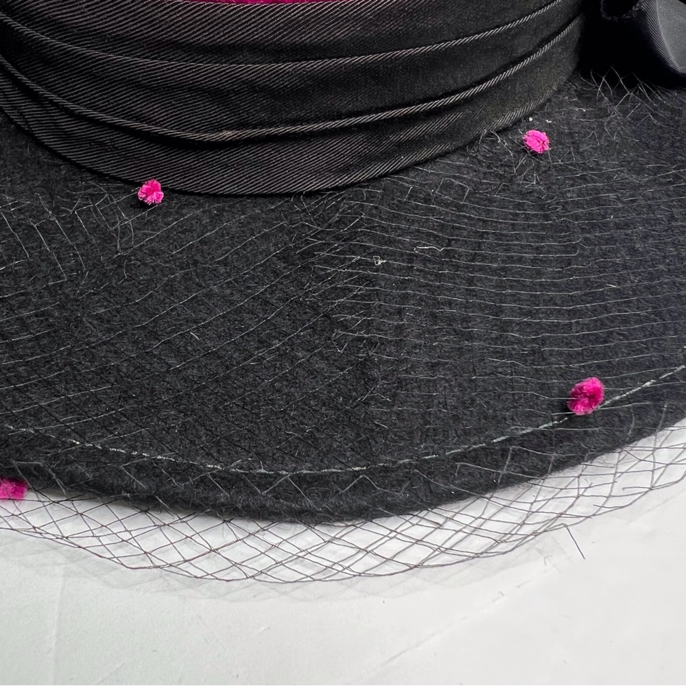 Vintage Whittall & Javits Mohair Wool Hat Barbie Princess Diana Kentucky Derby - Picture 5 of 10